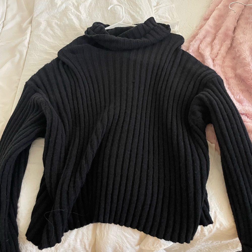 Adika Black Knit Turtleneck Sweater